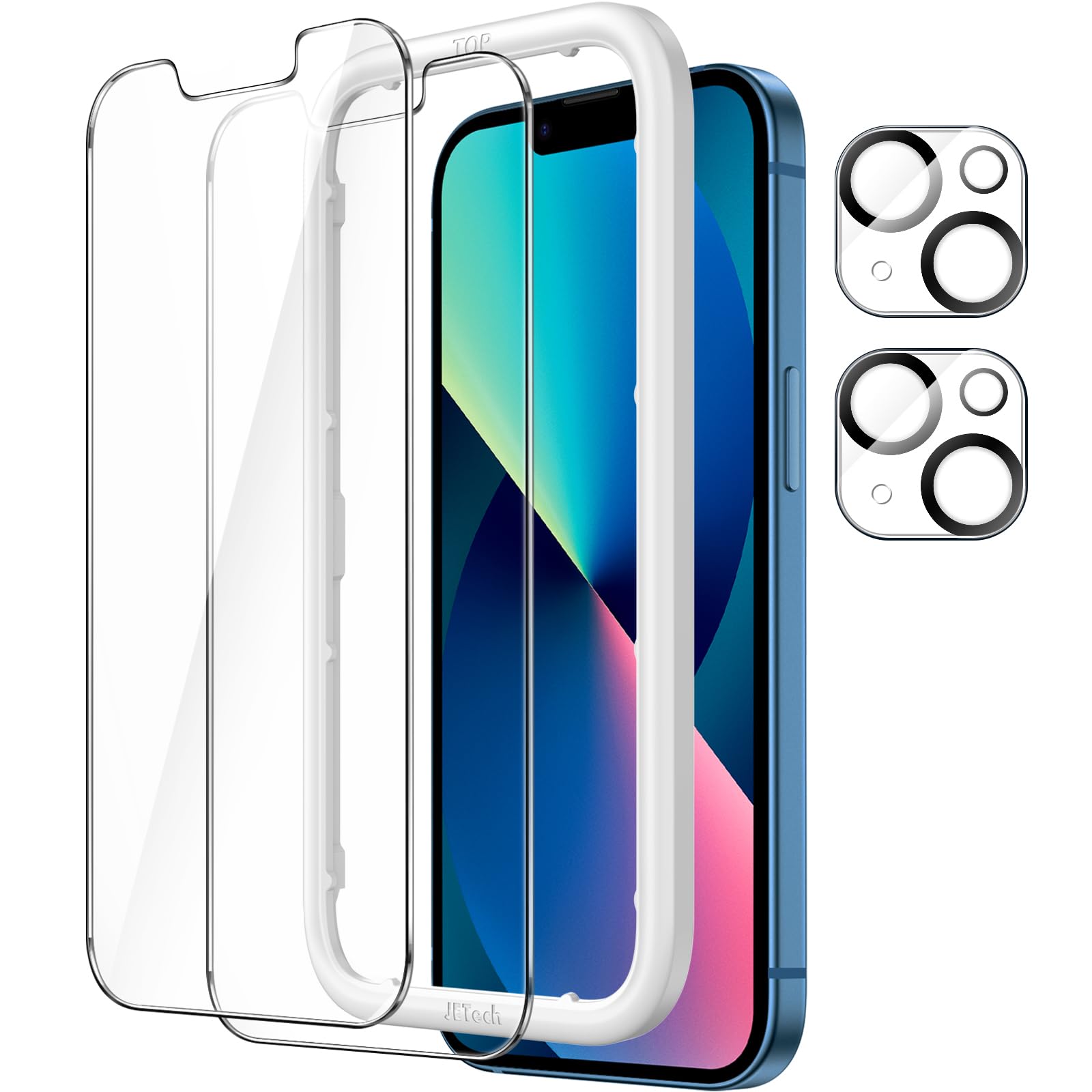 Amazon | JETech iPhone13 保護フィルム+カメラフィルム 取り付け用の